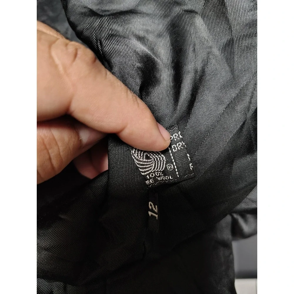 Giorgio Sant Angelo Mens Black 100% Pure Wool Blazer Gold Crest Button Jacket 12